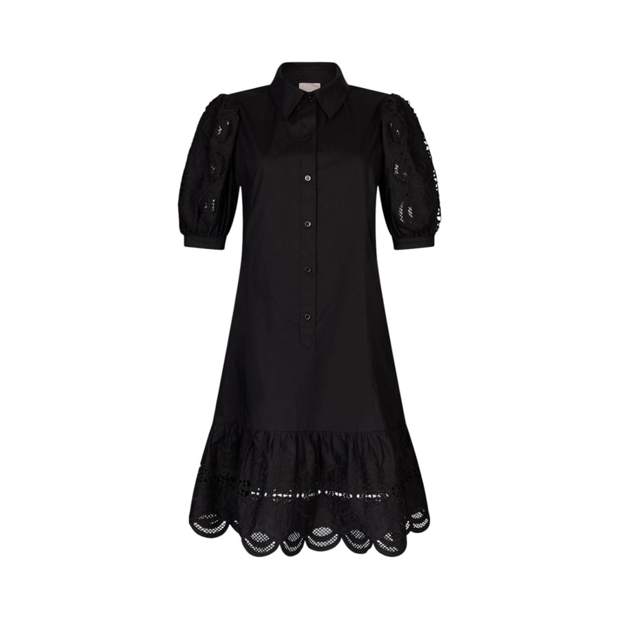 Abito donna chemisier in cotone con ricami