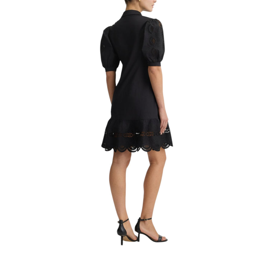 Abito donna chemisier in cotone con ricami