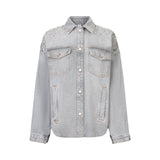 Giacca donna in denim con strass