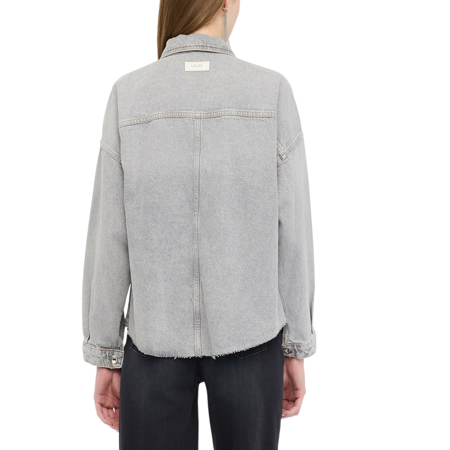 Giacca donna in denim con strass