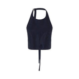 Top donna full strass con schiena scoperta