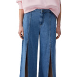 Jeans donna flare con spacchetti