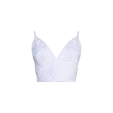 Top donna in popeline con ricamo