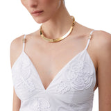 Top donna in popeline con ricamo