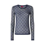 Maglia donna in pizzo stretch con motivo logo Love Birds