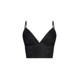 Top donna in popeline con ricamo