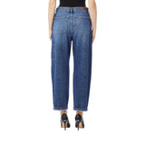 Jeans donna straight con strass