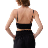 Top donna in popeline con ricamo