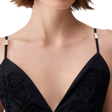 Top donna in popeline con ricamo