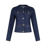 Giacca donna in denim con bottoni