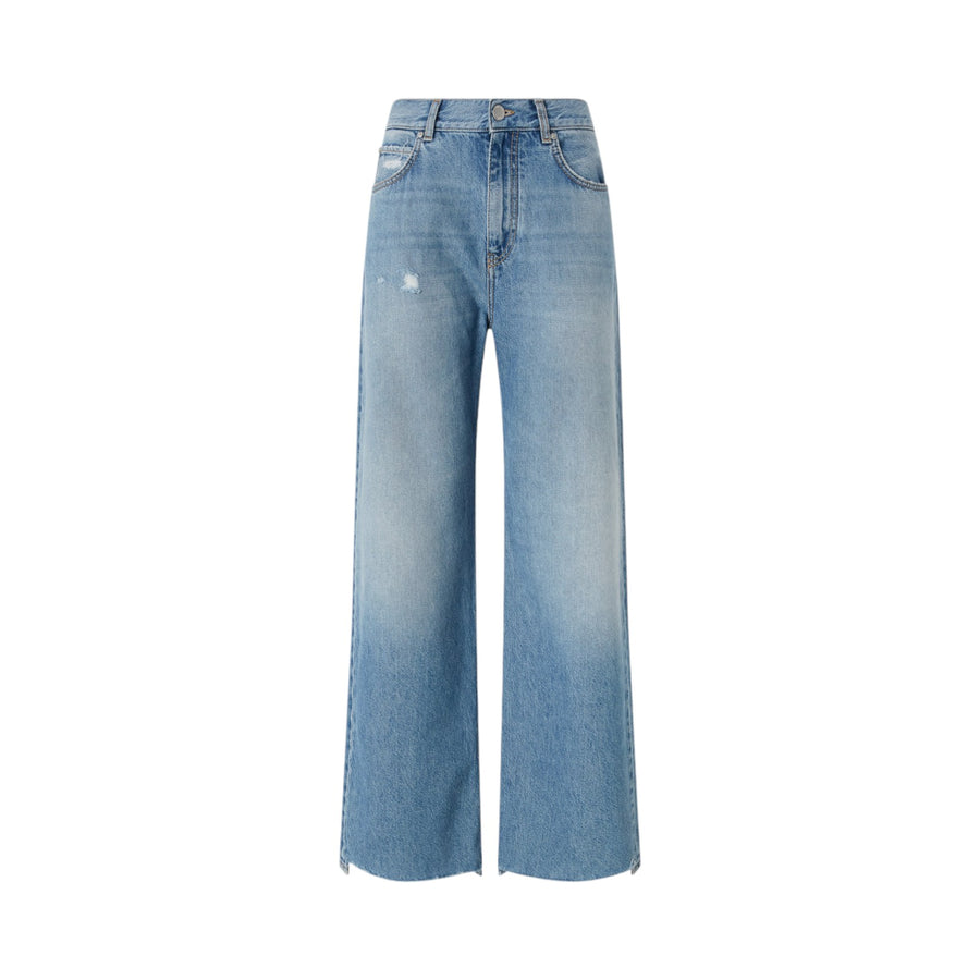 Jeans donna palazzo in denim soft