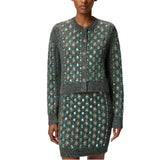 Cardigan donna in maglia mulinè con applicazioni gioiello