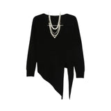 Maglia donna con nodo e collana