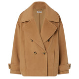 Cappotto donna corto doppiopetto in lana