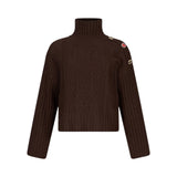 Dolcevita donna in lana con bottoni gioiello