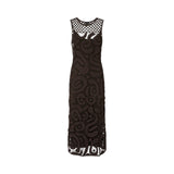Abito donna midi senza maniche in crochet geometrico