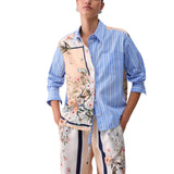 Camicia donna in twill stampato e popeline