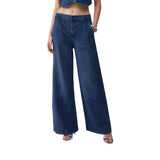 Jeans donna flare con strass