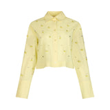 Camicia donna boxy con ricami gioiello
