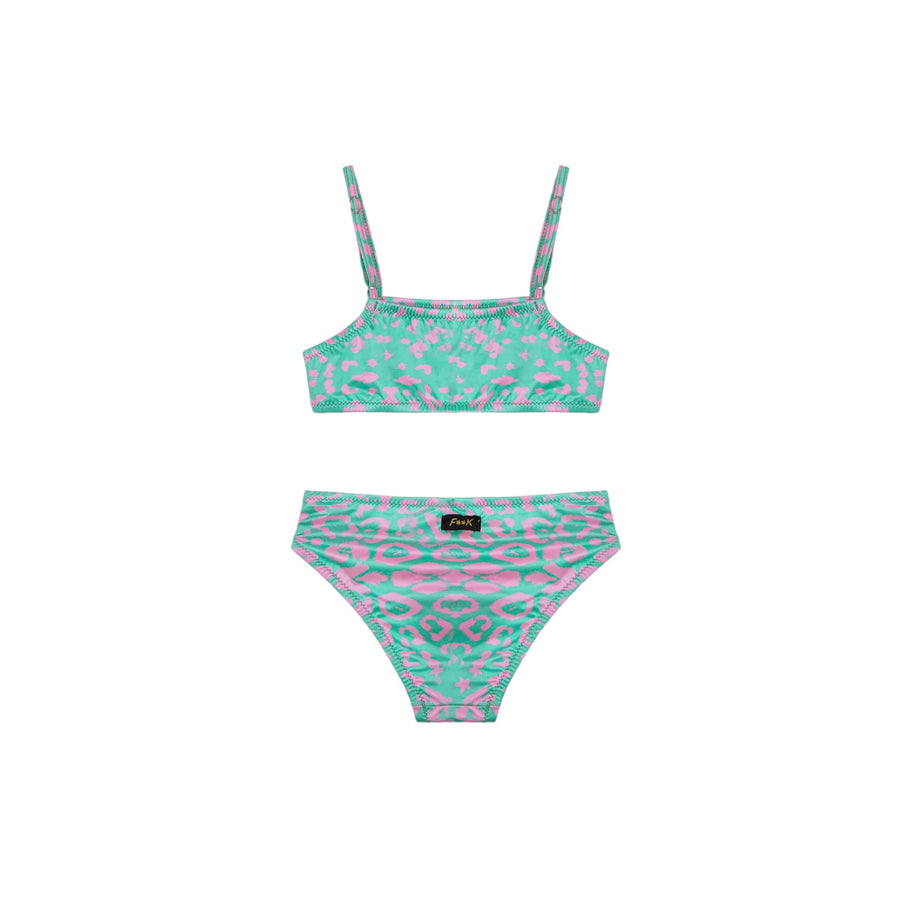 Bikini top e slip fisso spotted bimba