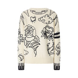 Maglione donna girocollo con fantasie