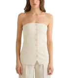 Bustier donna in crêpe con bottoni