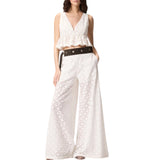 Pantaloni donna con motivo traforato
