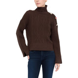 Dolcevita donna in lana con bottoni gioiello