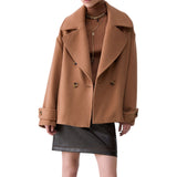 Cappotto donna corto doppiopetto in lana
