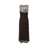 Abito donna midi senza maniche in crochet geometrico
