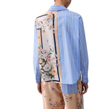Camicia donna in twill stampato e popeline