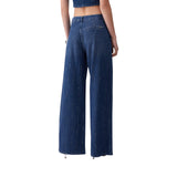 Jeans donna flare con strass