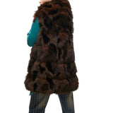 Gilet donna a pelo lungo con interno stampato