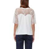 T-shirt donna in jersey con pizzo