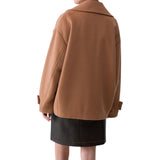 Cappotto donna corto doppiopetto in lana