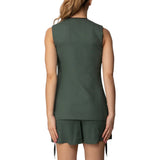 Gilet donna lungo sartoriale con lacci