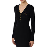 Abito donna in maglia a costine con taschino