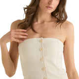 Bustier donna in crêpe con bottoni