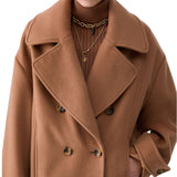 Cappotto donna corto doppiopetto in lana