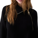 Maglia donna in lana con zip