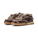 Sneakers donna in pelle con dettagli effetto pelliccia