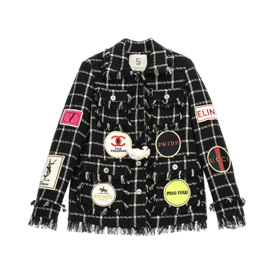 Giacca donna chanel patch nera