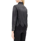 Camicia donna in denim con pizzo