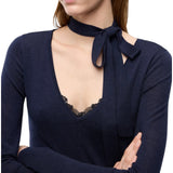 Maglia donna in lana con pizzo e fusciacca