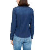 Camicia donna in denim con strass