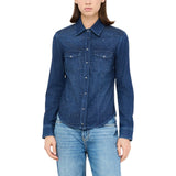 Camicia donna in denim con strass
