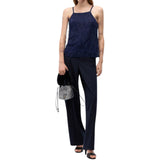Top donna fluido con piume
