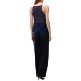 Top donna fluido con piume