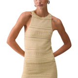 Top donna in maglia traforata