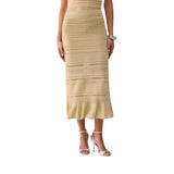 Gonna donna lunga in maglia traforata